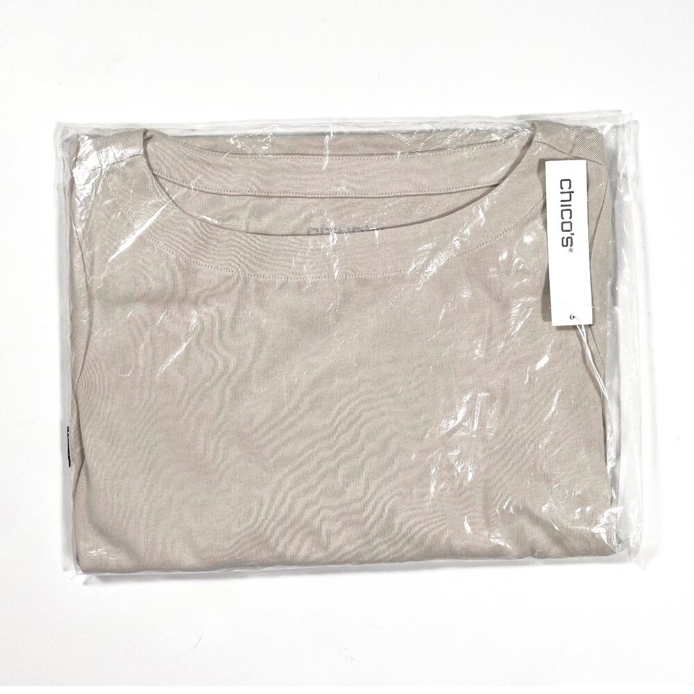 Chico's Bateau Neck Tee 3/4 sleeve